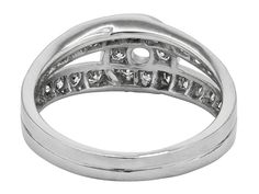 a white gold ring with diamonds on it