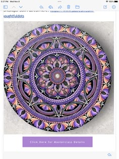 an image of a purple and pink circular design on the front of a facebook page