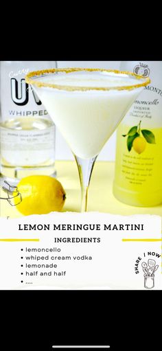 lemon meringue martini recipe with ingredients