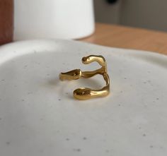 Beautiful Liquid Lava Ring 18k Gold Plated Adjustable Liquid Ring, Geometric Ring, Liquid Gold, Unique Ring, Ring Unique, Rings Statement, Unique Rings, Statement Rings, Gold Rings