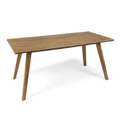 a wooden table with two legs and a rectangular top, on an isolated white background