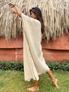 Handmade Hemp Kimono Robe Eco-friendly Long Robe in Beige, Sustainable Hemp Robe, Natural Fiber Loungewear - Etsy Women Empowerment Project, Sew Clothing, Dear Sister, Natural Textiles, Small Village, Long Kimono, Isle Of Man, Papua New Guinea, British Indian Ocean Territory