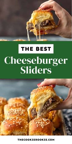 the best cheeseburger sliders are made with hamburger buns and melted cheese