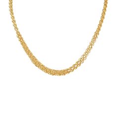 Intricately fashioned to reflect light at every angle. 18kt flash-plated gold...graduated links, layered and luxurious. Refined elegance with standout statement appeal. Wear this as an individual classic or paired with other favorites. The effect is always timeless and beautiful. Elegant Gold Oval Link Chain Necklace, Elegant Gold-tone Chain Necklace For Layering, Modern Double Strand Gold Chain Necklace, Elegant Gold-tone Chain Necklace For Evening, Elegant Gold-tone Chain Necklace For Formal Occasions, Elegant Formal Gold-tone Chain Necklace, Gold Multi-strand Chain Necklace In Luxury Style, Luxury Gold Multi-strand Chain Necklace, Luxury Multi-strand Gold Chain Necklace