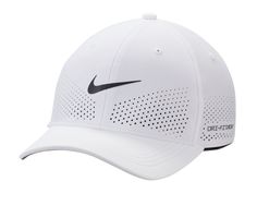 Elevate your style with the Nike Rise Cap. he adjustable strap ensures a comfortable fit, while the Nike logo on the front adds a touch of athletic flair. Whether you're hitting the gym or running errands, this cap is a versatile accessory for any casual outfit. Made from lightweight and breathable fabric for all-day comfort.,Features a strap with a buckle closure for a customizable fit.,Provides shade and protection from the sun.,Adds a touch of style and authenticity.,Suitable for casual wear, sports activities, or outdoor adventures. | Unisex Nike NK Rise Cap Hats in White/Black Nike Caps, Trail Shoes Women, Cross Trainer, Golf Hats, Stay Fresh, Nike Golf, Black Style, Adjustable Hat, Socks For Sale