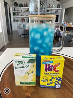 a glass of pretty blue water with boxes of water flavor packets in front of it Water Combos, Watertok Recipes, Water Flavoring, Flavor Water, Watermelon Sangria