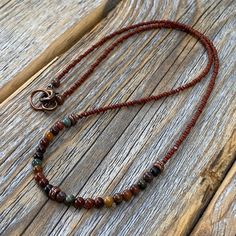 Tiny Beaded Necklace, Beaded Boho Necklace, Red Creek Jasper Necklace, Jasper Jewelry, Minimalist Necklace, Layering Necklace, Holiday Gifte - Etsy Brown Jasper Wire Wrapped Necklace, Brown Tiny Beads Necklace For Gift, Brown Wire-wrapped Beaded Necklaces With Round Beads, Earthy Tiny Beads Jewelry For Gifts, Earthy Tiny Beads Jewelry As Gift, Earthy Tiny Beads Jewelry Gift, Brown Jewelry With Tiny Round Beads, Earthy Brown Wire Wrapped Necklaces, Earthy Brown Wire Wrapped Necklace