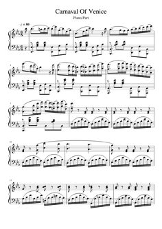 the sheet music for carnival of venice