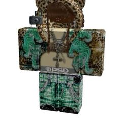 a digital camera mounted on top of a box with a leopard print pattern and an image of a woman