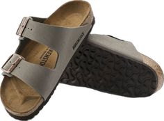 Classic Slip-on Outdoor Sandals, Classic Cushioned Slides For Outdoor, Classic Outdoor Sandals With Cushioned Footbed, Classic Sandals With Leather Footbed For Outdoor, Classic Leather Slides For Outdoor, Stone Birkenstock, Birkenstock Women, Birkenstock Arizona, Nubuck Leather