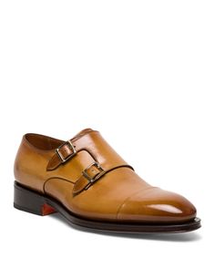 Santoni Men's Carter Cap Toe Double Monk Strap Dress Shoes Monk Strap Dress Shoes, Double Monk Strap, Monk Strap, Strap Dress, Shoes Online, Light Brown, Dress Shoes Men, Dress Shoes, In Store