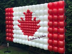 an american flag made out of balloons