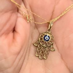 Gorgeous 14k Gold Hamsa Necklace 16” And 1.8 Grams Hamsa Necklace Gold, Gold Hamsa, Hamsa Necklace, Womens Jewelry Necklace, Womens Sizes, Jewelry Necklaces, Women Jewelry, Women Shopping, Gold