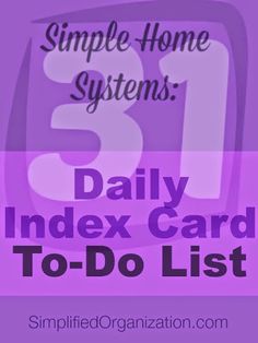 the simple home systems daily index card to do list