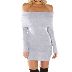 Personal Favorite!! One Size Fits Most. Very Stretchy. See Third Picture For Sizing. Goes Great With Over The Knee Boots. Also Comes In Black Or White. Very Soft And Comfortable. Knitted Acrylic And Spandex. Knitted Sweater Dress, Long Jumpers, Bodycon Sweater, Winter Knit Sweater, Mini Sweater Dress, Boutique Fashion, Knit Sweater Dress, Long Sleeve Bodycon, Long Sleeve Mini