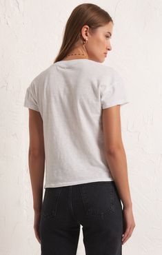 This Essential tee is a must-have in every closet! This casual wardrobe base-layer essential is great for layering and looks so good with your fave pair of jeans. Crop Top Jumpsuit, Lounge Bra, Crewneck Design, Crop Top Blouse, New Arrival Dress, Girls Night Out, Casual Wardrobe, S Models, Tee Shop