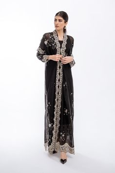 Rita Ikat Print Long Sleeve Sets For Eid, Sania Maskatiya Formal, Saniya Maskatiya Formal Wear, Black Semi-stitched Lawn Suit With Intricate Embroidery, Suffuse By Sana Yasir Formal Wear, Silk Trousers, Fashion Consultant