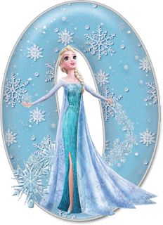 the letter s is decorated with an image of frozen princess