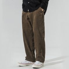 Feel daring and daringly fashionable in these classic Retro Loose Straight Corduroy Sweatpants! Flaunt your style and stand out with the perfect combination of risk-taking and timelessness. Dare to dream big and live life on the edge. Features: -100% Cotton -Mid-rise Waist -Drawstring Waistband -Regular Fit -Street Style Corduroy Pants With Pockets, Wide Leg Corduroy Pants With Relaxed Fit, Winter Straight Leg Corduroy Pants, Corduroy Straight Pants With Pockets, Straight Corduroy Pants With Pockets, Relaxed Fit Corduroy Jeans With Pockets, Casual Corduroy Winter Bottoms, Casual Corduroy Bottoms For Winter, Casual Full-length Corduroy Jeans