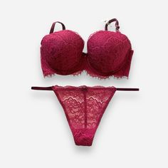 - Victoria’s Secret - New With Tags - You’ll Receive 2 Pieces - Lined Demi Bra In 32ddd - V-String Panty In Xl - Lace - Stretch Victoria Secret Bra And Under Set, Bra And Under Set, Vs Bras, Floyd Mayweather, Demi Bra, Victoria Secret Bras, Bra Set, Stretch Lace, Red Purple