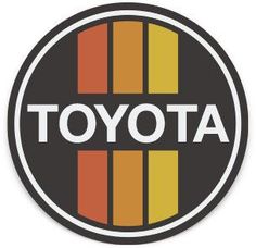 the toyota logo is shown on a black and orange circle with white letters that read,'toyota '