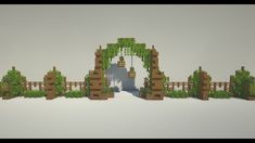 Garden Wall Minecraft, Minecraft Hedge Maze, Minecraft Border Wall Ideas, Minecraft Hedge Fence, Minecraft Community Ideas, Minecraft Hedge, Minecraft Garden Decorations, Minecraft Stairs Outside, Minecraft Archway Design