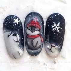 Manicure Christmas, Winter Nail Art Designs, Almond Nail Art, Nail Glam, Feather Nails, Xmas Nail Art, Unghie Nail Art, Art Deco Nails, Winter Nails Acrylic