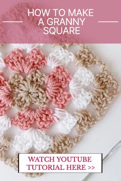 a crocheted square with the words how to make a granny square on it