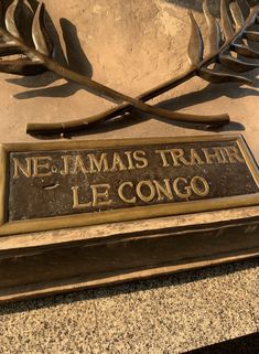 there is a plaque on the wall that says ne - jamis traffer le congo