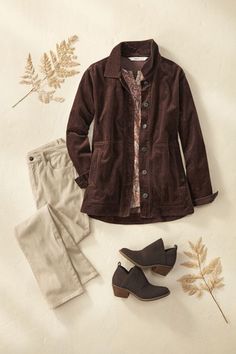 Soft-brushed, 8-wale corduroy matches the season, no matter how you wear it. Shirt-jacket style can be worn solo or as a layering piece – slightly dropped shoulder seams create a roomier fit with a casual, laidback feel. Side pockets, back box pleat and slight high-low shirttail hem. Linen Ankle Pants, Corduroy Shirt Jacket, Embroidered Denim Shirt, Sweater Pillow, Boyfriend Jacket, Suede Leggings, Corduroy Shirt, Big Shirt, Knit Denim