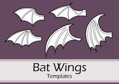 three white bats with the words bat wings templates