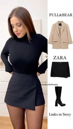 Vinter Mode Outfits, Short Skirts Outfits, Fiesta Outfit, Outfit 2023, Rock Outfit, Zara Outfit, Cold Outfits, Looks Party, Looks Chic