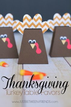 thanksgiving turkey place card holders on a table