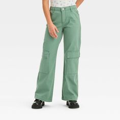 Level up your kid's bottoms collection with this Mid-Rise Wide Leg Cargo Pant from art class™. Tailored in a straight-leg silhouette, these full-length cargo pants are crafted from cotton-blend fabric with a hint of spandex for comfortable wear. A fly button and zipper closure offers them a secure fit, while front, back and cargo pockets come in handy for stashing small everyday essentials. They can pair them with any style of tops for tons of cool and comfy outfits. art class™: One-of-a-kind lo Sparkle Leggings, Adaptive Clothing, Target Clothes, Cute Outfits For School, Boys Bottoms, Kids Outerwear, Tween Outfits, Flare Leggings, Kids Outfits Girls