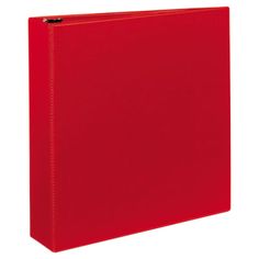 a red binder on a white background