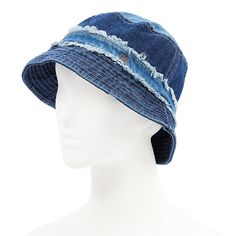 Elevate your accessory game with the DG2 by Diane Gilman Indigo Denim Frayed Bucket Hat. This special-edition piece celebrates the brand's 30th anniversary with a unique pieced indigo design that promises a chic, cohesive denim look from head to toe.

- Size: X-Small/Small
- Color: Indigo Fray
- Material: Denim
- Gender: Female
- Age Group: Adult

Perfect for adding a touch of casual elegance to any outfit, this bucket hat features a stylish frayed edge, making it a must-have for those who love Dark Wash Denim Summer Hat, Summer Denim Hat In Dark Wash, Dark Wash Denim Hat For Summer, Summer Dark Wash Denim Hats, Casual Pre-washed Bucket Hat, Indigo Design, Anniversary Surprise, Indigo Denim, Color Bands