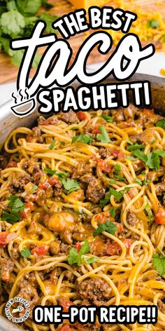 the best taco spaghetti one - pot recipe is on sale for $ 3 99