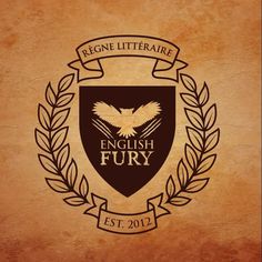 the english fury logo with an eagle on it's shield and laurels around it