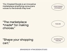 two circles with the words'the marketplace made for making choices '