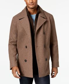 Brown Peacoat, Tan Guys, New York Mens, Peacoat Jacket, Wool Peacoat, Brown Coat, Designer Items