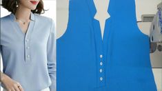 Tutorial for beginners designing a V neck with sewing Women Blouses Fashion, Class Room, Sewing Diy, Dress Sewing, Women Blouses, Dress Sewing Patterns, Sewing Dresses, Sewing Hacks