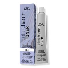 Colorcharm Permanent Crme Toner - PERM CREAM TONER 2OZ T86 RADIANT LILACBenefitsTo be used with ONLY 10 volume developer (sold separately) , using 20 volume may cause uneven results and scalp sensitivity.*WELLA Colorcharm lightener + permanent toner vs. lightener alone.Finishing step to neutralizing warmth after lightening.Perfectly even tone from root to end.Developer is requiredFormulated WithoutAnimal-derived ingredients, parabens, gluten and phthalates. - Colorcharm Permanent Crme Toner Toners For Gray Mashroom Brown Hair, Silver Hair Toner Sally Beauty, Black Toner For Blonde Hair, Toner For Orange Hair, Silver Hair Toner, Toning Bleached Hair, White Hair Toner, Wella Color Charm Toner, Silver Toner