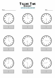 telling time worksheet for kids to learn how to tell the time on clocks