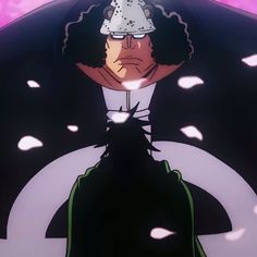 an anime character with black hair and a white helmet