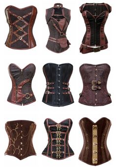 6. какая эпоха или десятилетие привлекают вас больше всего? Bodice Designs, Steampunk Corsets, Corset Ideas, Gaun Abad Pertengahan, Corset Steampunk, Corset Looks, Mode Punk, Mode Tips