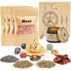 the contents of an assortment of teas and spices