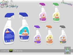 six different types of cleaning products on a gray background with the caption's description below