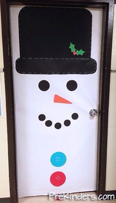 an image of a snowman door decoration