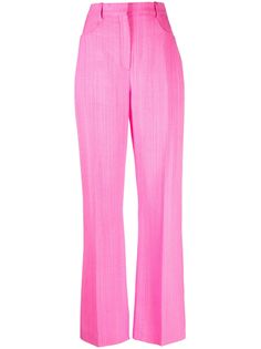 Jacquemus Sauge high-waisted Trousers - Farfetch Pink Wide Leg Trousers, Flared Trousers, Flare Trousers, Pink Outfits, Bubblegum Pink, Tailored Trousers, High Waisted Trousers, Pink Cotton, Wide Leg Trousers