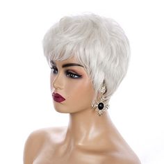 Full Wig Synthetic High-Temperature Fiber Layered Natural Synthetic Hair Short Layered Wig With Bang Short Natural Straight Style Short Blonde Wigs For Women Layered Synthetic Heat Resistant Pixie Hairstyle Hair Wig Synthetic Heat Resistant Halloween Cosplay Costume Wig Adjustable Straps Medium Cap Size 21.5inch-23inch Mixed Blonde Hair Wigs Platinum Blonde Short Wigs, Short Blonde Wigs, White Pixie Cut, Layered Wig, Brown With Blonde Highlights, Blonde Wigs, Black Hair Extensions, Short Layered, Full Hair